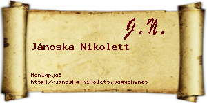 Jánoska Nikolett névjegykártya
