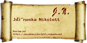 Jánoska Nikolett névjegykártya