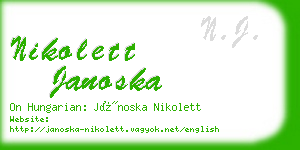 nikolett janoska business card